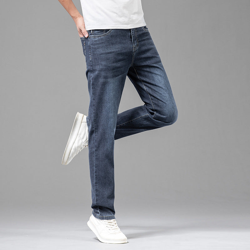 Herre Jeans Højtaljet Med Lige Ben 2