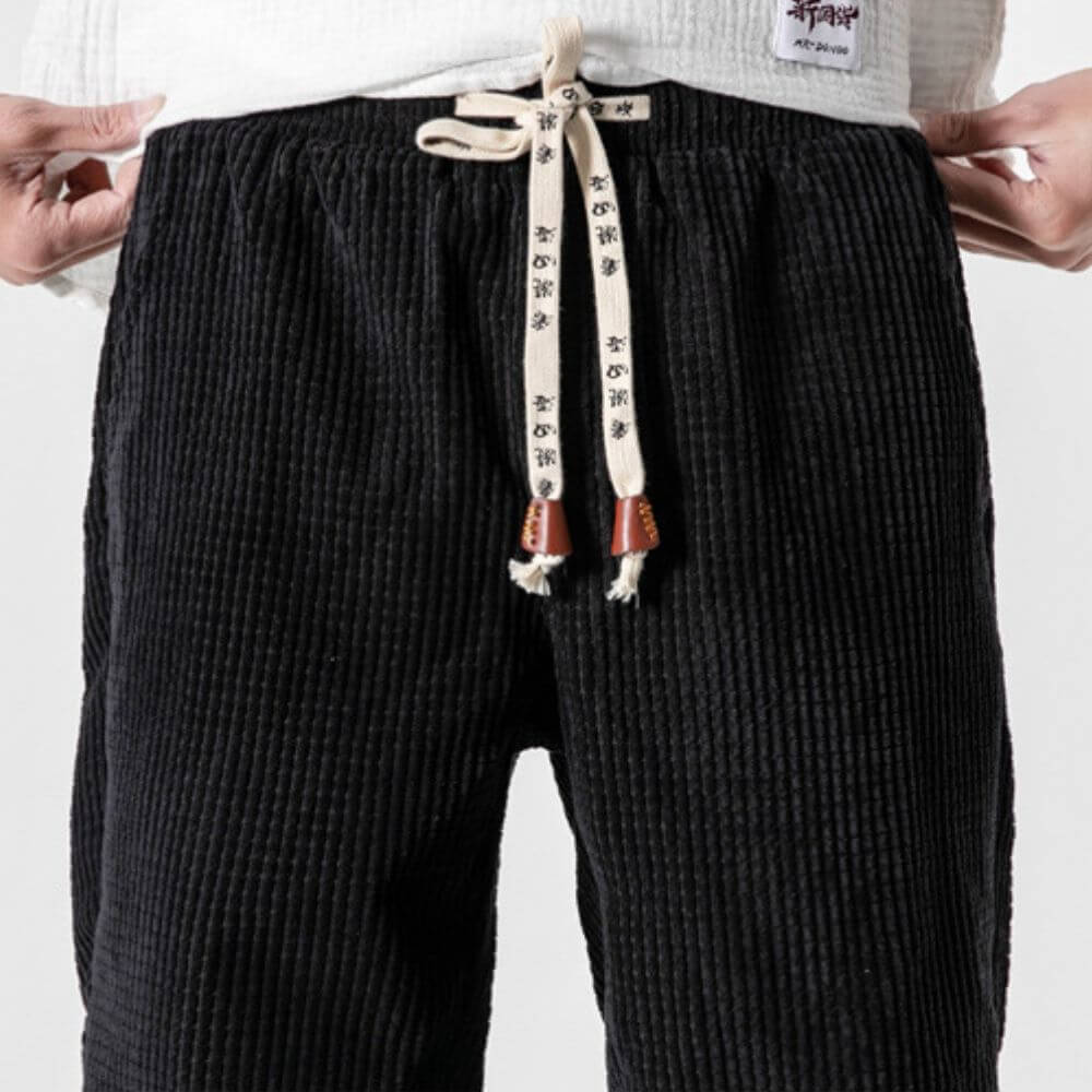 Herre Joggingbukser Corduroy Justerbart Snoretræk Regular Fit 4