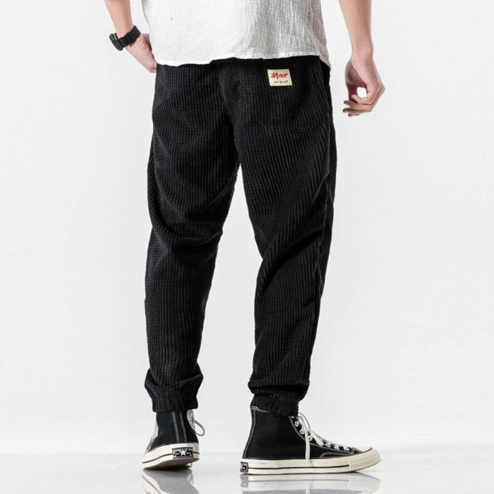 Herre Joggingbukser Corduroy Justerbart Snoretræk Regular Fit 6