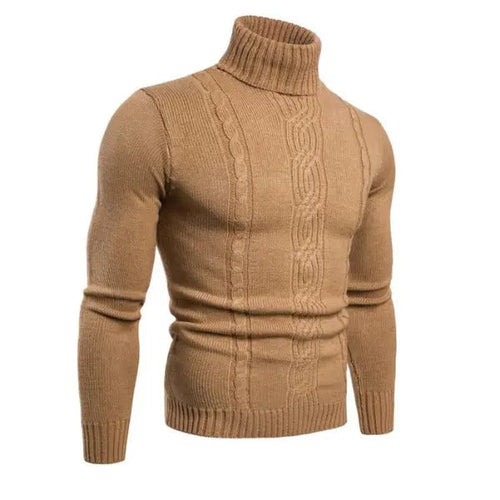 Herre Kabelstrik Polo Shirt Tidløs Stil 0