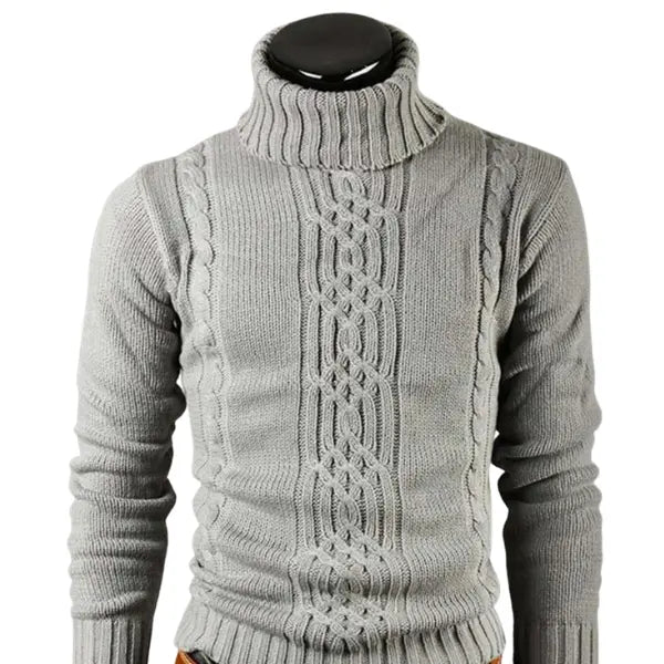 Herre Kabelstrik Polo Shirt Tidløs Stil 3