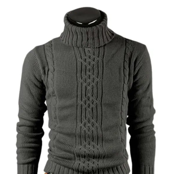 Herre Kabelstrik Polo Shirt Tidløs Stil 4