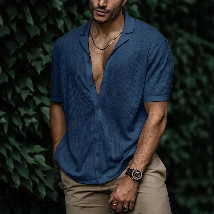 Herre Kortærmet Skjorte Klassisk Casual Stil 6