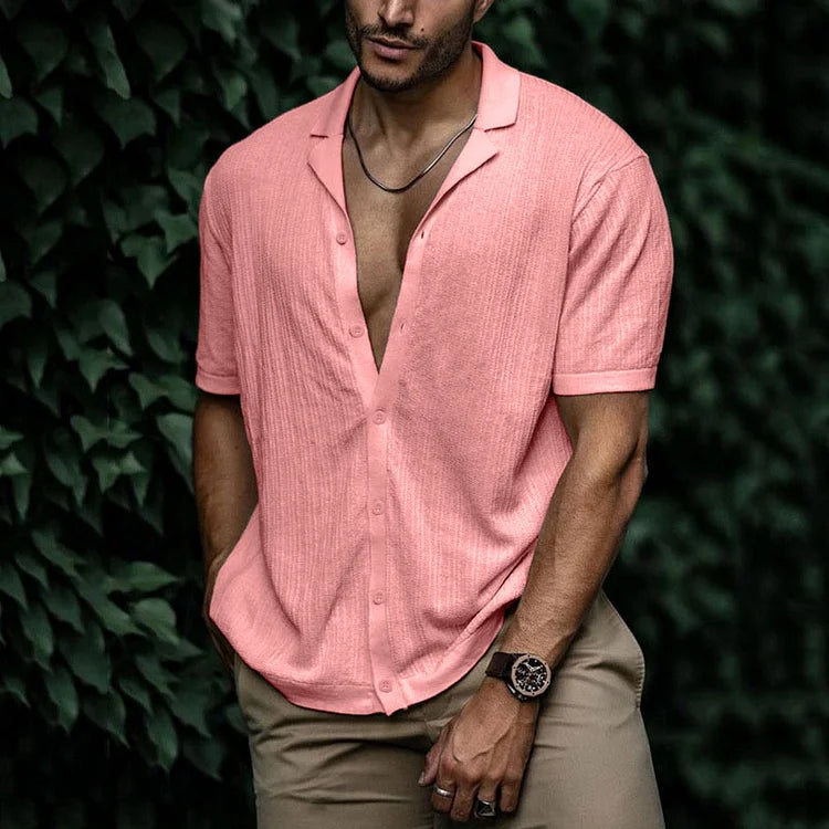 Herre Kortærmet Skjorte Klassisk Casual Stil 7