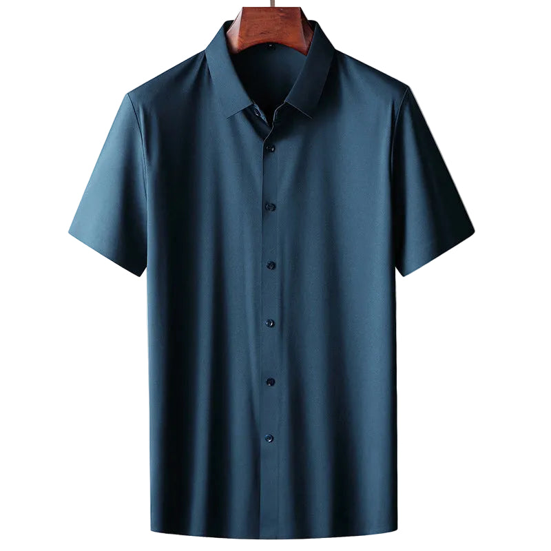 Herre Kortærmet Skjorte Med Knaplukning - Tidløs Stil Til Mænd 0