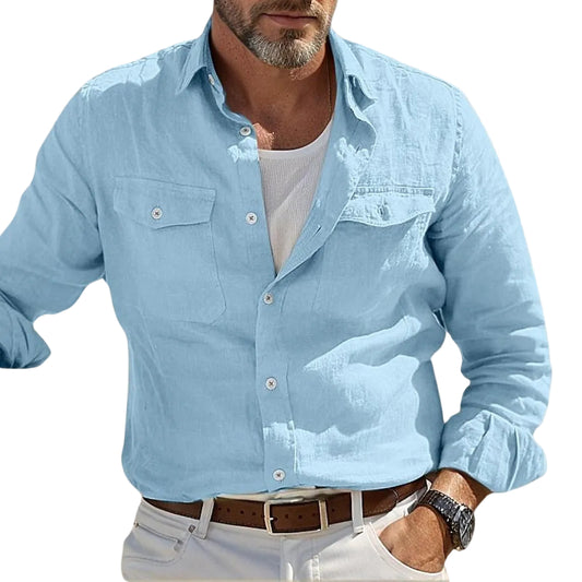 Herre Kystlinnedskjorte Urban Stil 0