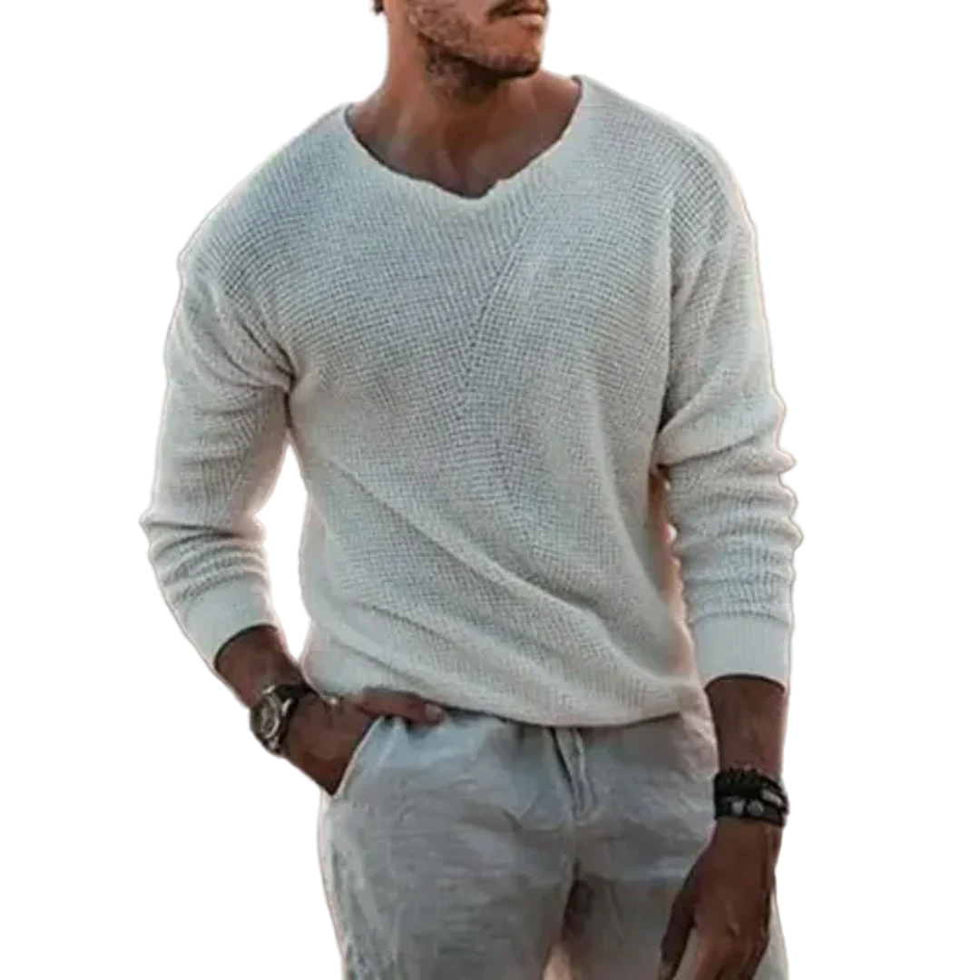 Herre Langærmet Pullover Strikmateriale 0