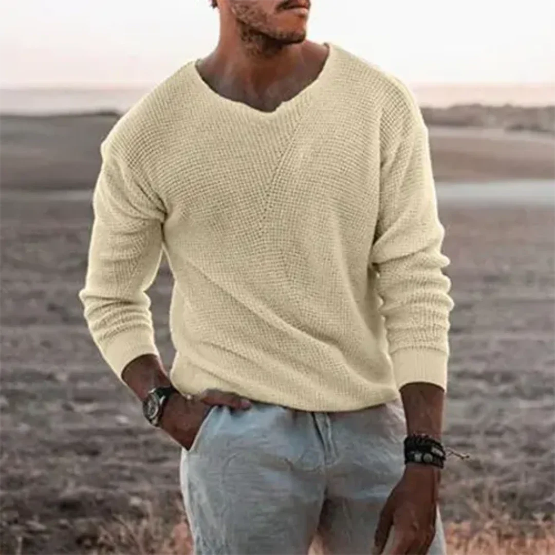 Herre Langærmet Pullover Strikmateriale 1