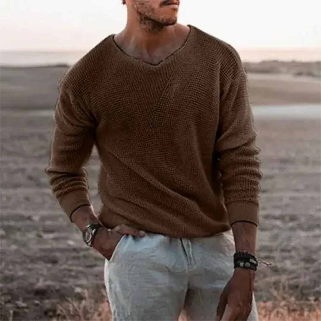 Herre Langærmet Pullover Strikmateriale 3