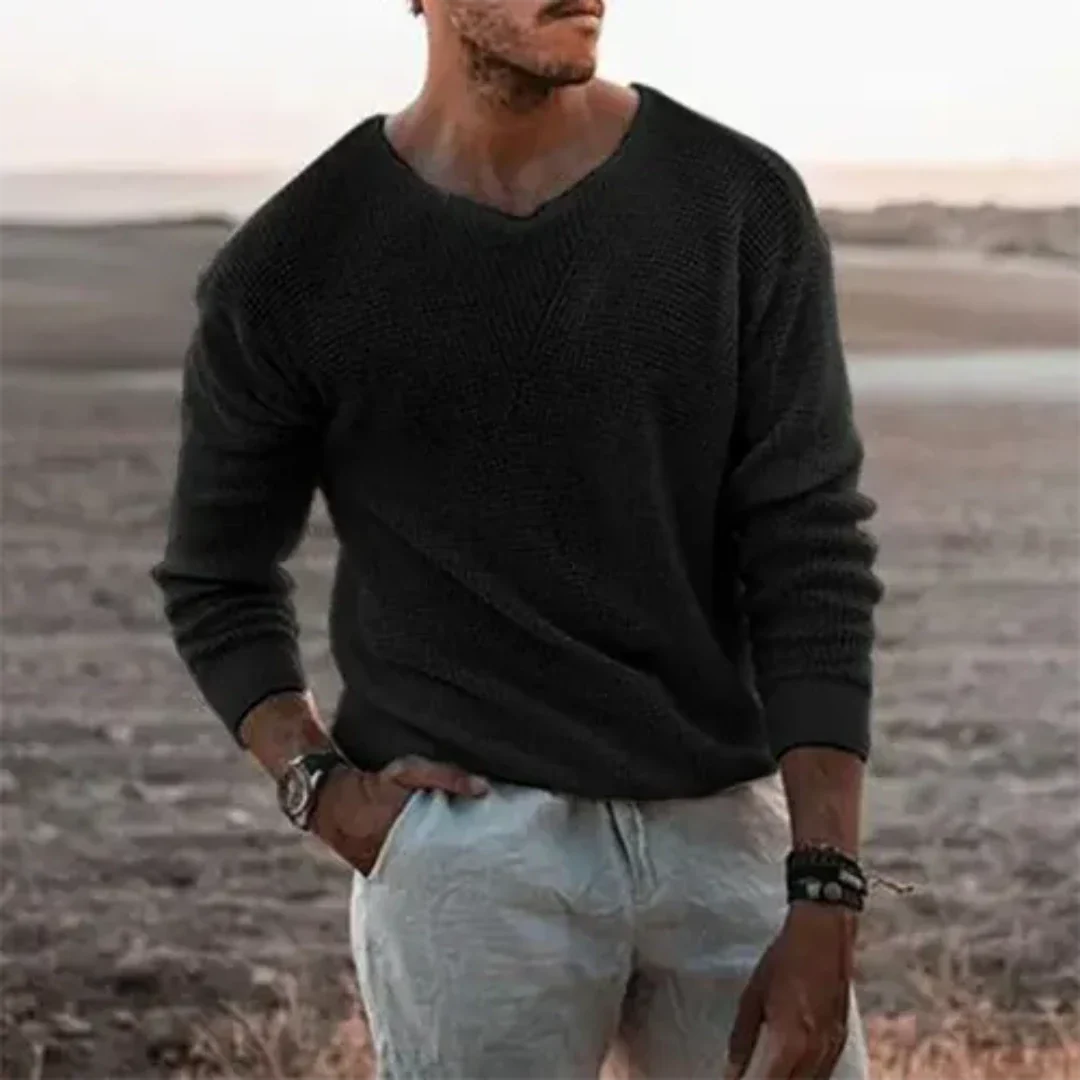 Herre Langærmet Pullover Strikmateriale 4