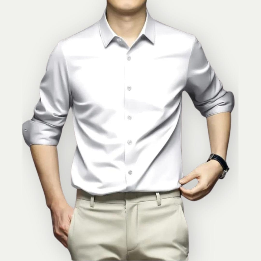 Herre Overhemd Slim Fit Non-Iron Åndbar Stof 10