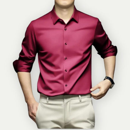 Herre Overhemd Slim Fit Non-Iron Åndbar Stof 2