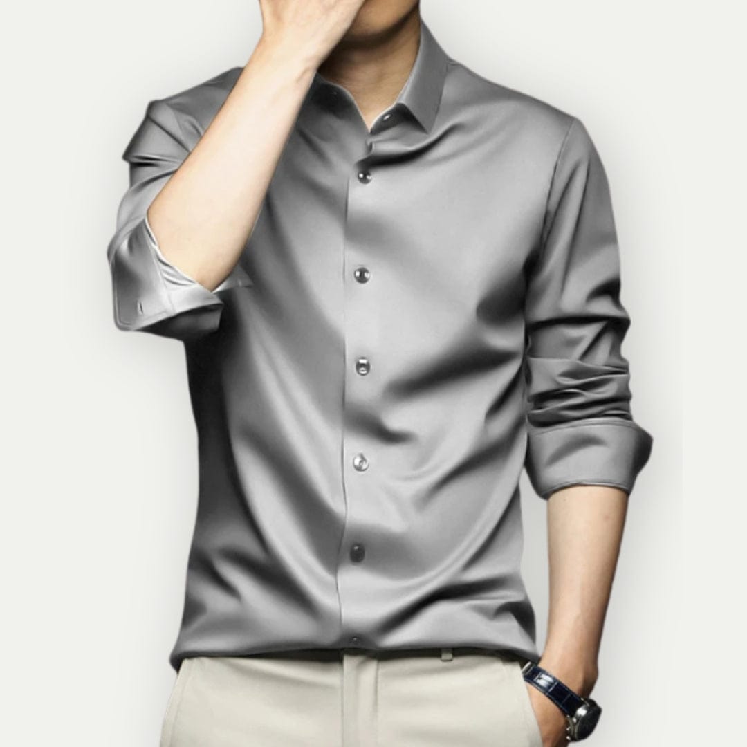 Herre Overhemd Slim Fit Non-Iron Åndbar Stof 5