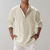 Herre Oversize Skjorte i Linned Stilren Design 8