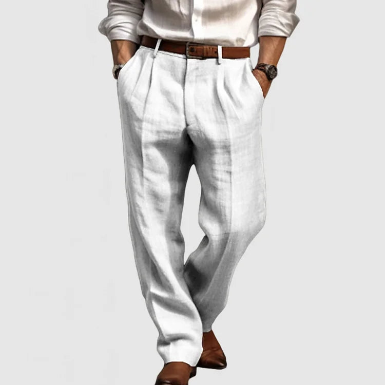 Herre Pantalon Klassisk Fritid 100% Bomuld Ret Ben 5