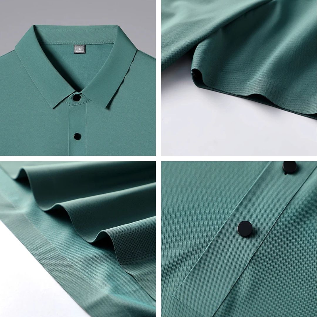 Herre Polo Shirt Åndbar Regular Fit Komfortabelt Materiale 5