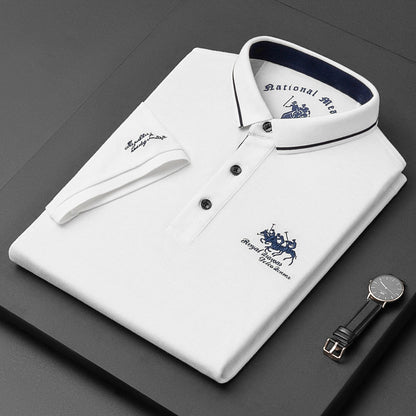 Herre Polo Shirt Klassisk Snit med Broderi 6