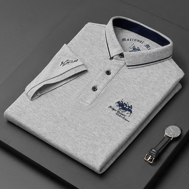 Herre Polo Shirt Klassisk Snit med Broderi 9