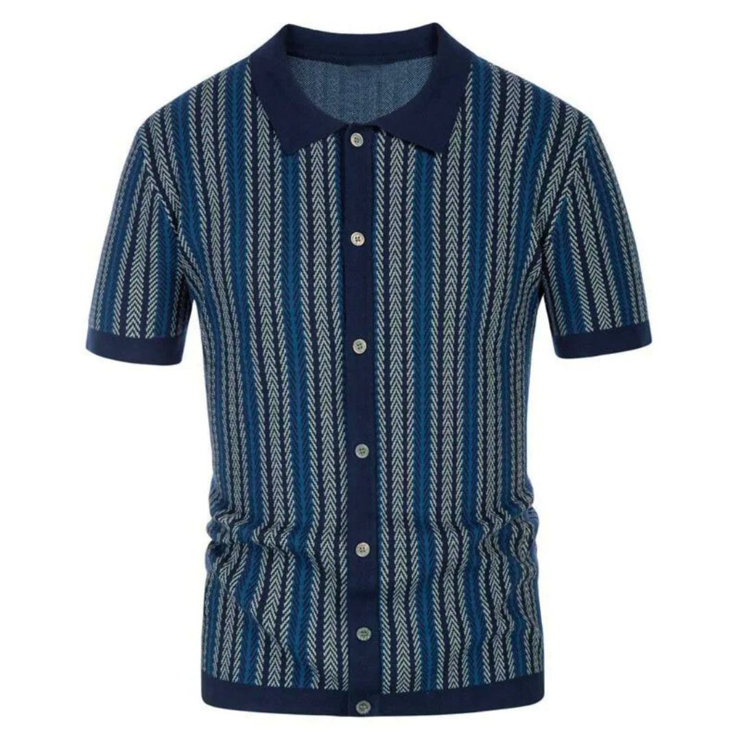 Herre Polo Skjorte Chevron Design Åndbar Stof 0