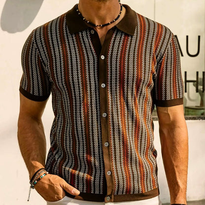 Herre Polo Skjorte Chevron Design Åndbar Stof 2