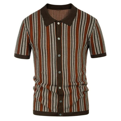 Herre Polo Skjorte Chevron Design Åndbar Stof 4