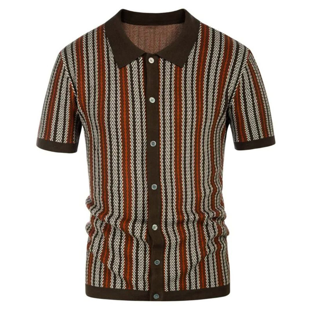 Herre Polo Skjorte Chevron Design Åndbar Stof 4