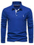 Herre Poloshirt Lange Mouwen Knapkrave 100% Bomuld Med Kontrasterende Detaljer 4