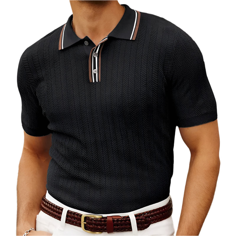 Herre Poloshirt Slim Fit Silke til Mænd Komfortabelt Design 0