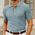Herre Poloshirt Slim Fit Silke til Mænd Komfortabelt Design 8