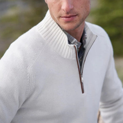 Herre Poloshirt med Høj Lynlås 1