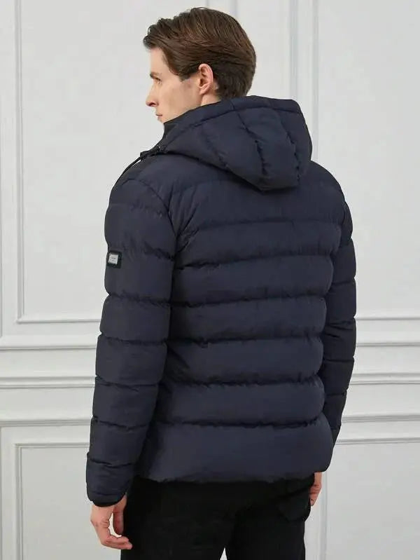 Herre Pufferjakke med Hætte Moderne Design 1