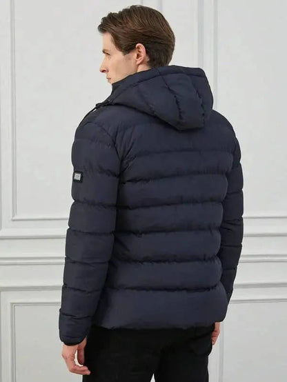 Herre Pufferjakke med Hætte Moderne Design 1