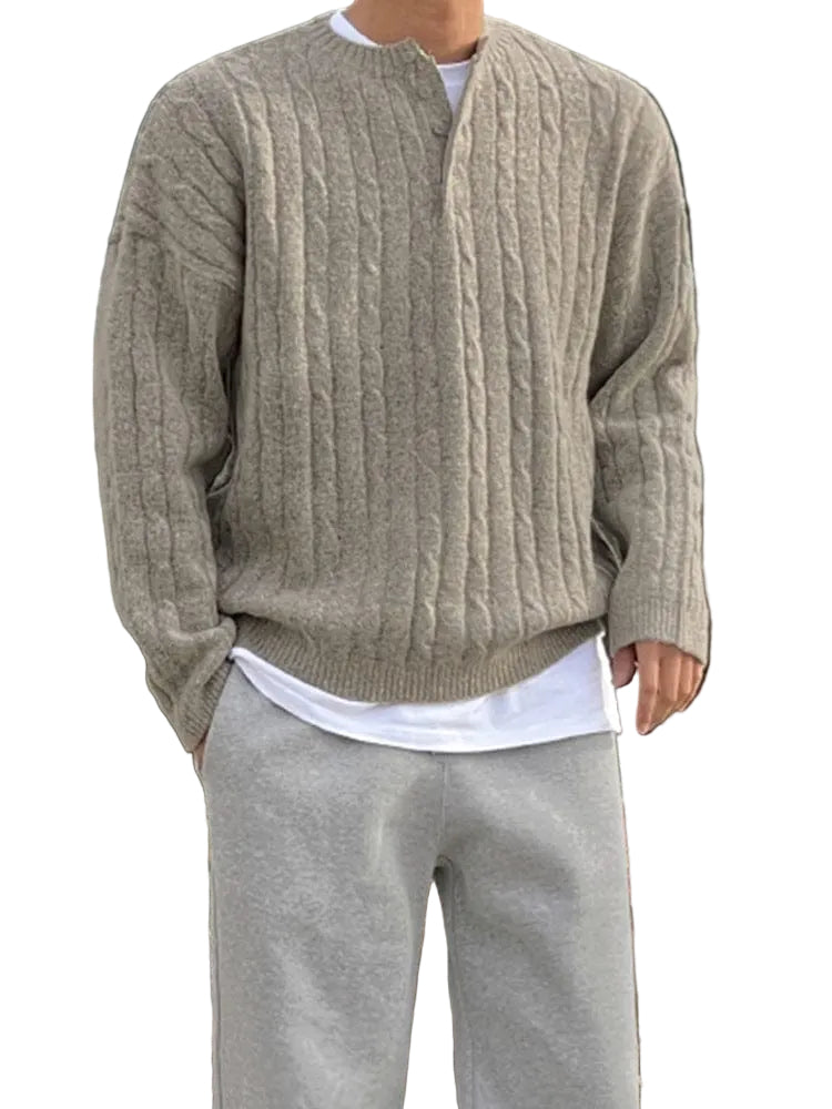 Herre Pullover Henley Klassisk Stil Moderne Design 0