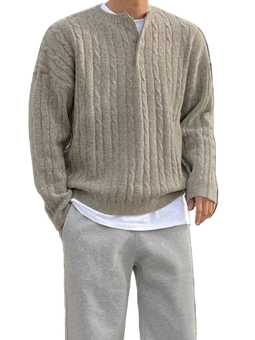 Herre Pullover Henley Klassisk Stil Moderne Design 0