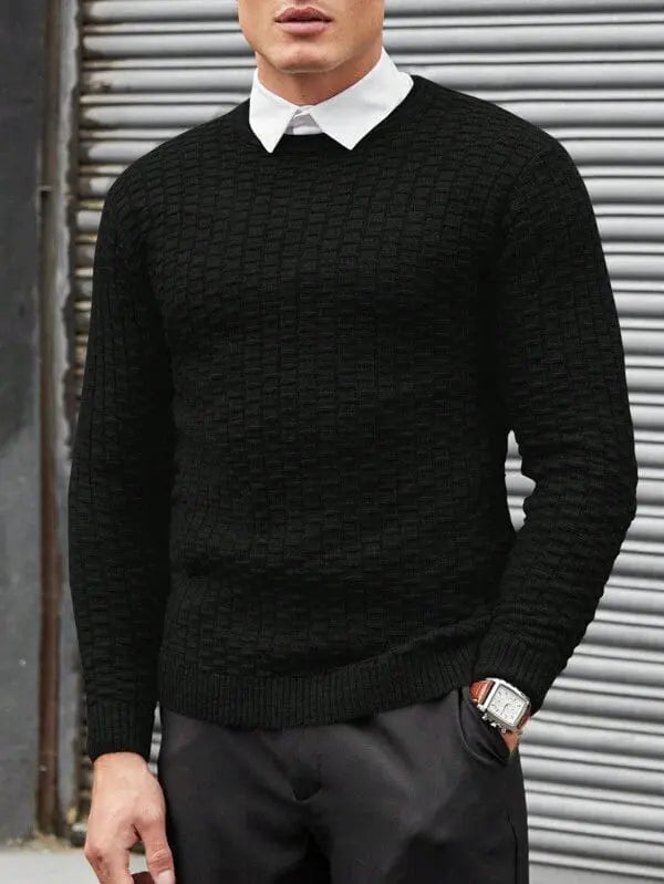 Herre Pullover Jacquarddesign Casual Sweater 1