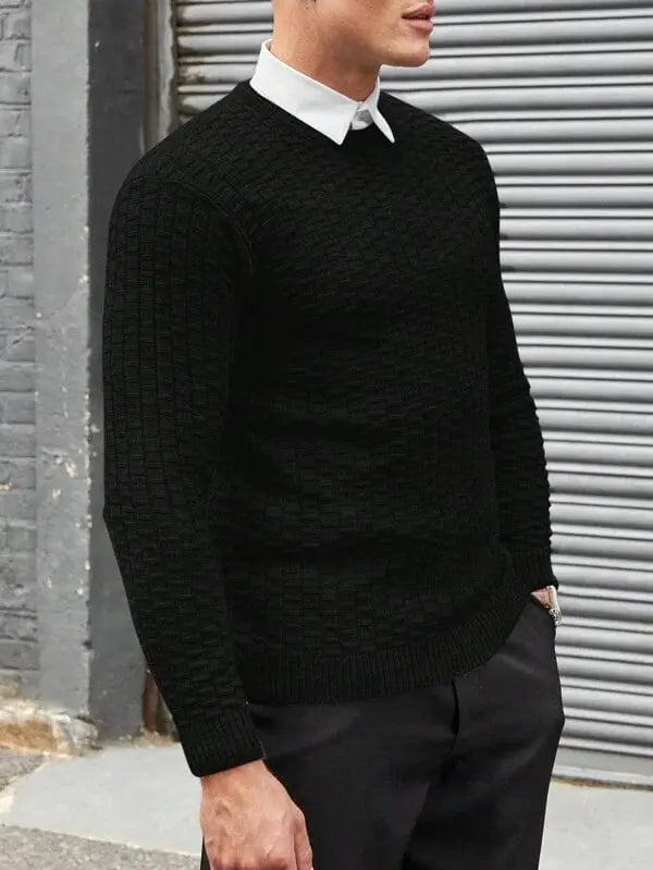 Herre Pullover Jacquarddesign Casual Sweater 4