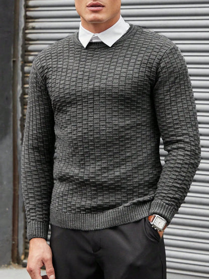 Herre Pullover Jacquarddesign Casual Sweater 8