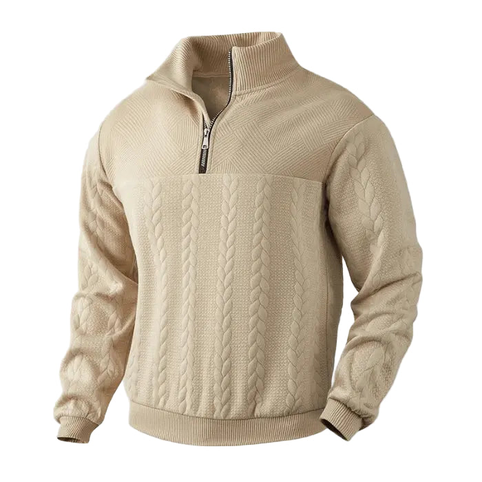 Herre Pullover Kvart Lynlås Klassisk Sweater 0