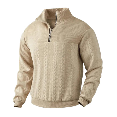 Herre Pullover Kvart Lynlås Klassisk Sweater 0
