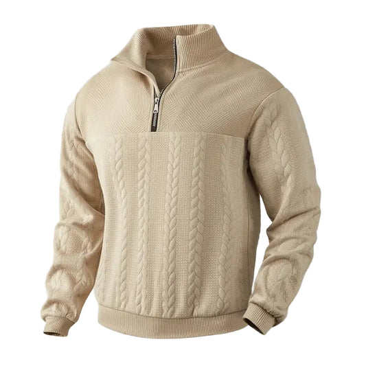 Herre Pullover Kvart Lynlås Klassisk Sweater 0