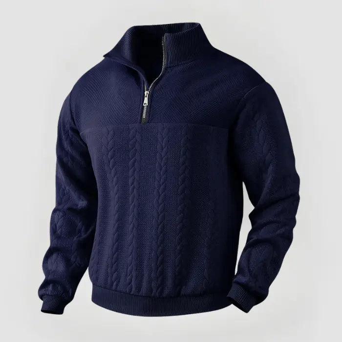 Herre Pullover Kvart Lynlås Klassisk Sweater 11