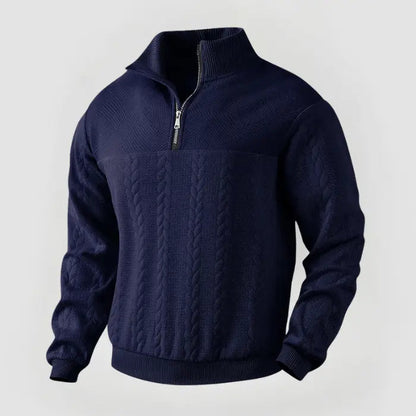 Herre Pullover Kvart Lynlås Klassisk Sweater 11