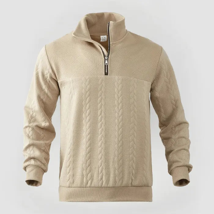 Herre Pullover Kvart Lynlås Klassisk Sweater 2