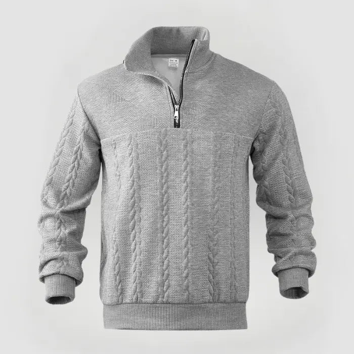 Herre Pullover Kvart Lynlås Klassisk Sweater 4