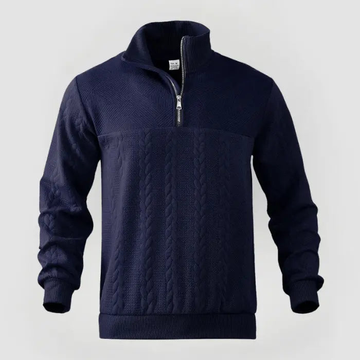 Herre Pullover Kvart Lynlås Klassisk Sweater 6