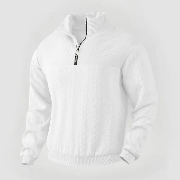 Herre Pullover Kvart Lynlås Klassisk Sweater 9
