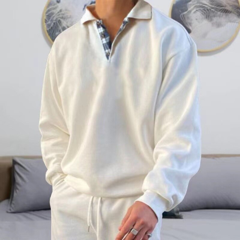 Herre Pullover Let Materiale Tidløs Design Komfortabel Pasform 1