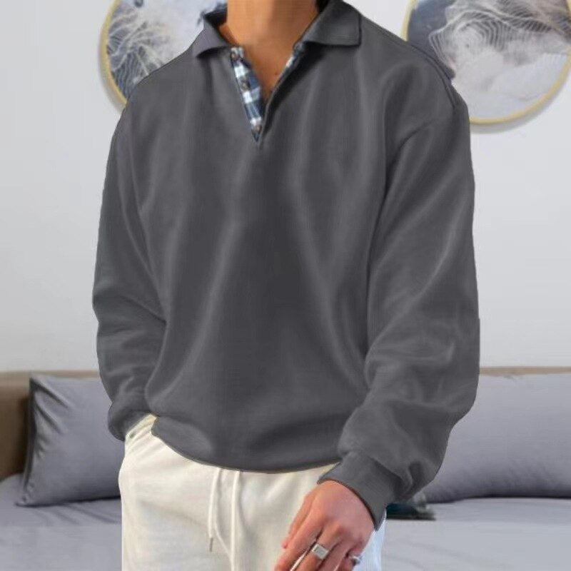 Herre Pullover Let Materiale Tidløs Design Komfortabel Pasform 7