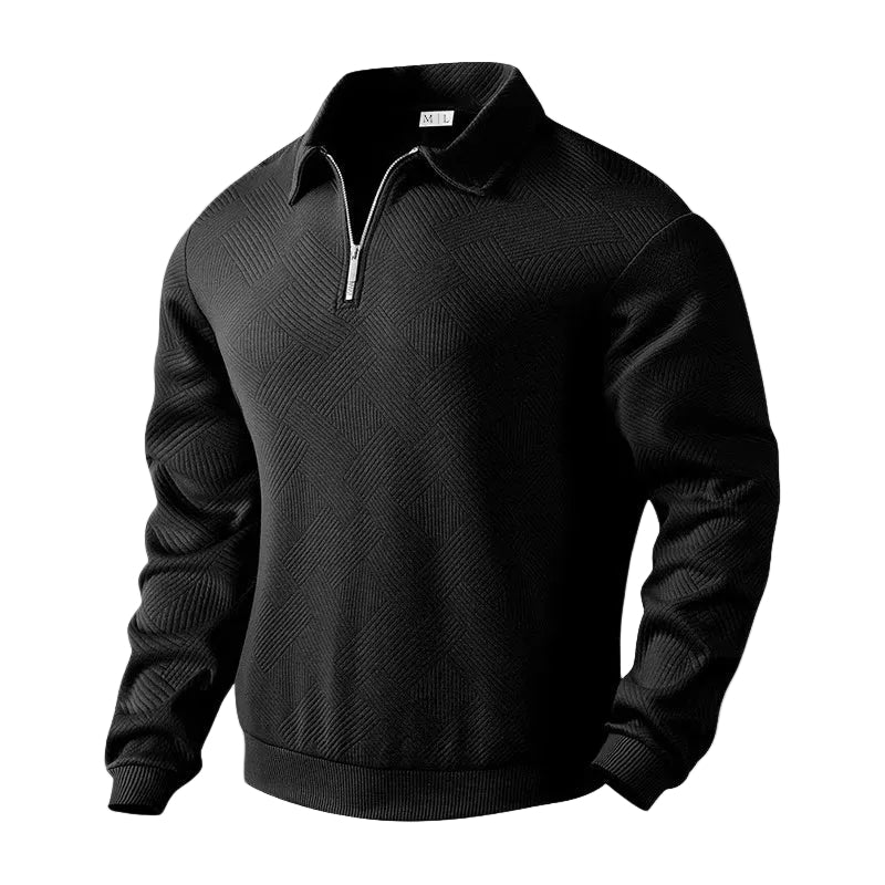 Herre Pullover Urban Polo Sweater Med Lynlåskrave 0