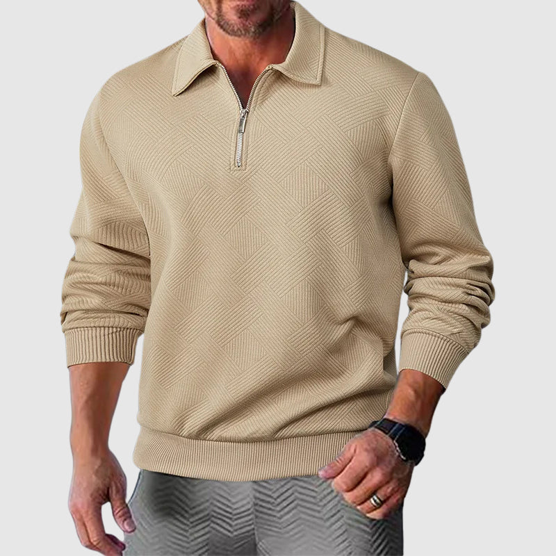 Herre Pullover Urban Polo Sweater Med Lynlåskrave 6